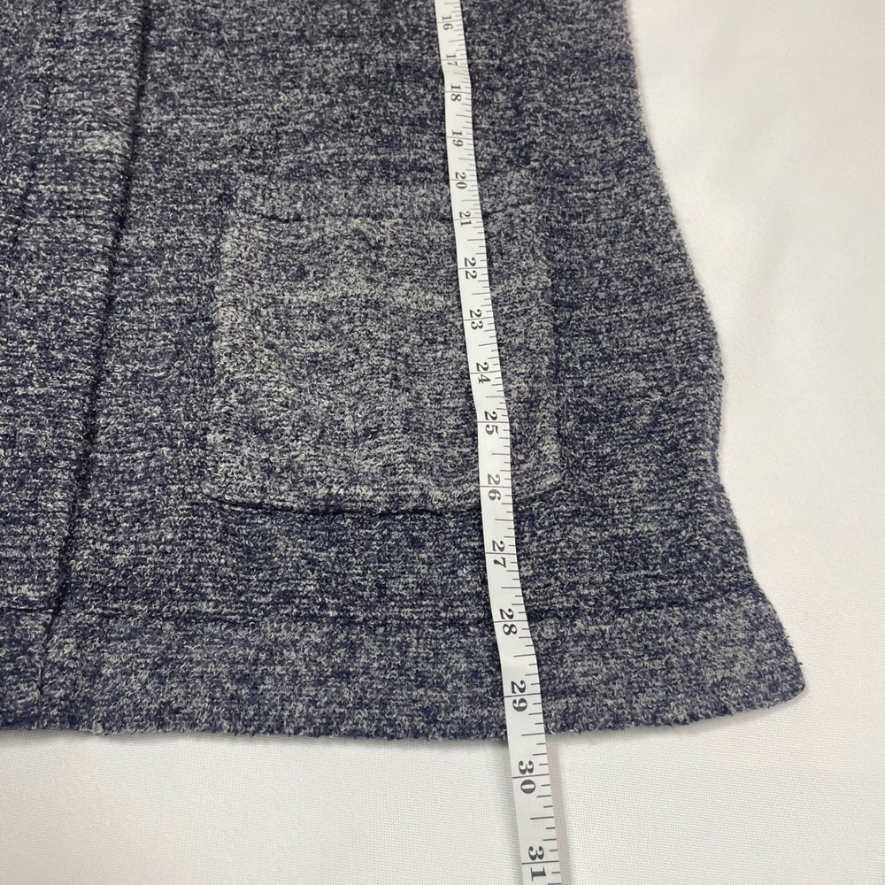 Barefoot Dreams CozyChic Lite Cardigan Hooded Pockets Navy Heathered Hooded L - Picture 11 of 16